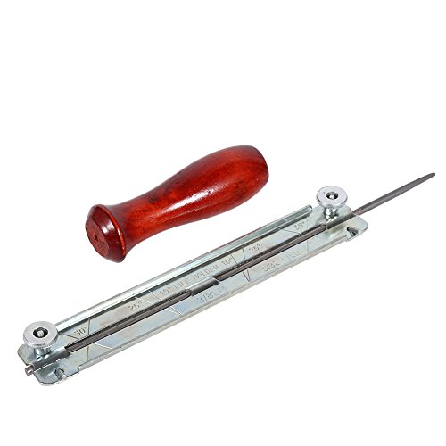 Mtlavish Saw -Kettendatei und Einreichung von Schärfkits mit Holzhalter -Werkzeug Hochwertige Stahl und robust für Wartung in 4 mm 4 8 mm 5 5 mm Größen erhältlich (Holzgriff + Klammer + Datei/4.0mm) von Mtlavishness