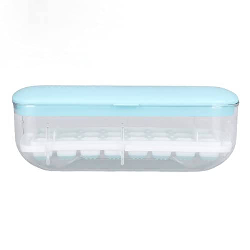 Mtlavish Silicon -Eisschale mit Deckel ideal für Haushaltsweichgummi -Sohle mit 24 Zellen in einer einzelnen Schicht ca. 28x12 5x9cm 11 0x4 9x3 5in und Gewichtung ca. 537 g 18 9oz (Blau) von Mtlavishness