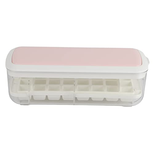 Mtlavish Silicon -Eisschale mit Deckel ideal für Haushaltsweichgummi -Sohle mit 24 Zellen in einer einzelnen Schicht ca. 28x12 5x9cm 11 0x4 9x3 5in und Gewichtung ca. 537 g 18 9oz (Rosa) von Mtlavishness
