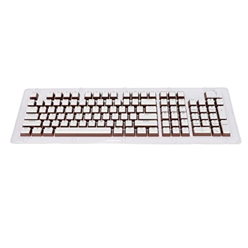 Mtlavish -Tastatur -Schlüsselcaps FOS Stufenbekleidung Resistant und ergonomisches Design für Computerverwendung mit 110 Tastenhöhe und weißer orange rotes Zeichen (White Dark Coffee Word) von Mtlavishness