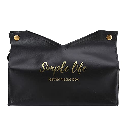 Mtlavish Tissue Bag künstliche Leder -Leder -Vintage -Küchenbox Hochqualität einfach zu tragbar für Büro- und Zuhause ca. 19 x 12 x 12,5 cm 60g (Schwarz) von Mtlavishness