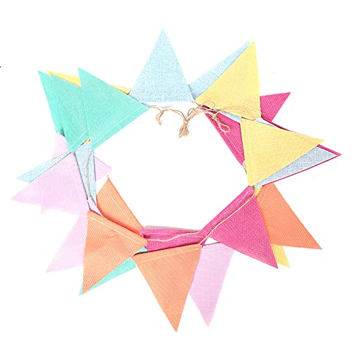 Mtlavish doppelte Seite Bunte Flagge Pennants Multicolor Bunting aus Premium -Waschableer wiederverwendbar und Baumwollwäsche für Hochzeitsfeiern Urlaub Party Tanzparty (5 Meter 24 Stücke) von Mtlavishness