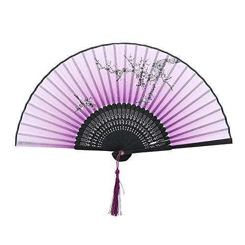Mtlavish faltungsfächer Lüfter Öffnen und Schließen eleganter Klassik für Hochzeitsfeiern Tanzprops Dekoration Graublau Optionales Länge ca. 21 cm (Violett) von Mtlavishness