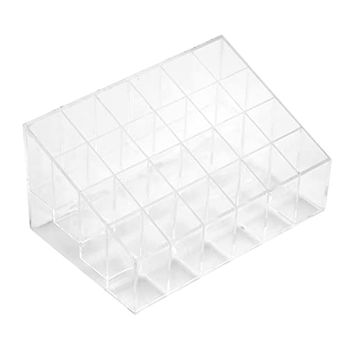 Mtlavish transparent 24 Gitter Lippenstift und Nagellackhalter Display Stand Safe Sturdy und für Home Cosmetics Store und Nagel Salon aus Premium -Kunststoff ca. 14,7*.5 * 7,5 cm von Mtlavishness