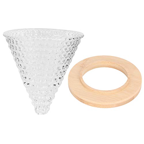 Mtlavish wiederverwendbares Glas Kaffeekaffee Kaffee Diepper Trichter Kesselbrauer Accessoires ideal für Küche und Büro hochwertiges Glas und Holzmaterial ungefähr 200 g Gewicht (Transparent) von Mtlavishness