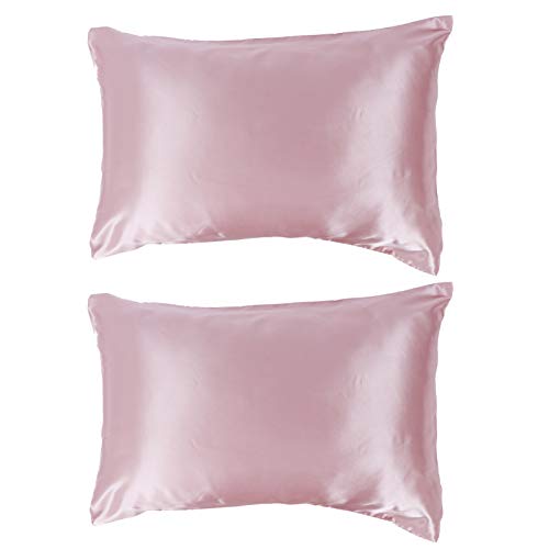 Mtlavishness 2pcs Satin Pillowcase Soft Comfortable Pillow Cover for A Good Night Sleep with Envelope Sealed Design 75 X 150D Size (Pink) von Mtlavishness