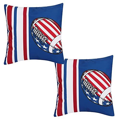 Mtlavishness 2pcs Sportmuster Kissenabdeckung für Couchsofa und Bett Schöne praktische modische Fit -Raum Reißverschluss Design Einfaches Wechsel Kissen waschen hochwertiges (Rugby) von Mtlavishness