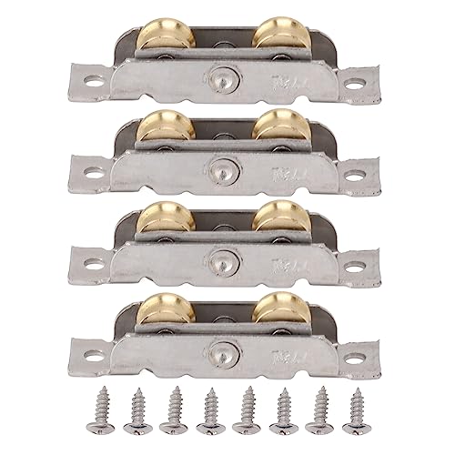 Mtlavishness 4PCS Schiebetür roller Premium Edelstahl Kupferrad für Glass chiebe türen und ca. Gewicht 137g (Konkaves Rad) von Mtlavishness