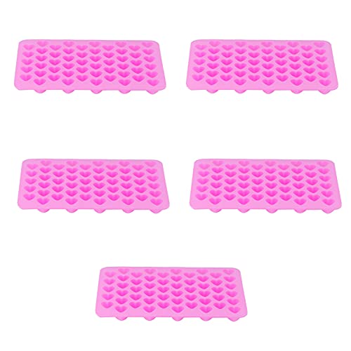 Mtlavishness 5 Stück Herzform Silikon-Tablett zum Backen von Schokoladen bonbons und Herstellung von Eiswürfeln ohne Stock, leicht zu Lebensmittel qualität, Silikon, 55 Gitter ca. Mtlavishness 5 Stück Herzform Silikon-Tablett zum Backen von Schokoladen bonbons und Herstellung von Eiswürfeln ohne Stock, leicht zu Lebensmittel qualität, Silikon, 55 Gitter ca. von Mtlavishness