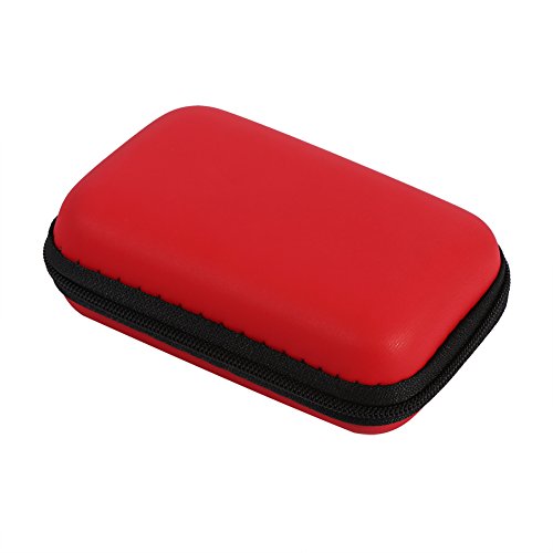 Mtlavishness Aufbewahrung Tasche für digitales Zubehör robust und ideal für Büro und Reisen aus Eva mit PU-Leder Beschichtung 5 Farb Optionen ca. 11 5x8x4cm Größe (Rot) von Mtlavishness