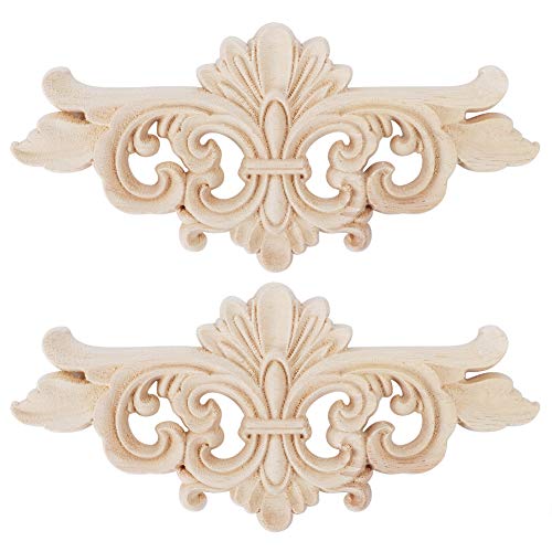Mtlavishness Blume Geschnitzte Onlay Applique Carving Decal Exquisite Möbel Dekoration für Zimmer Tür Schrank Fenster Dekoration 2 Stück erhältlich in Zwei Größen A 16x75 cm und B (22 * 10 cm) von Mtlavishness