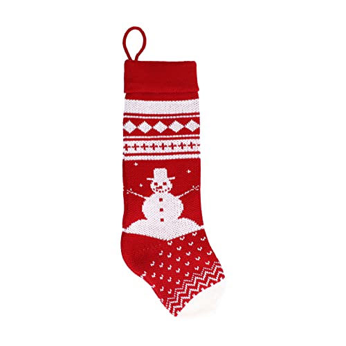 Mtlavishness Großer gestrickter Weihnachtsstrumpf mit Tasche und Weihnachtsfüllbonbons und Spielzeug, das Ihre Heimbaumbetttreppe und Kamin Acrylmaterial ca. 44 cm Länge dekoriert (Schneemann) von Mtlavishness