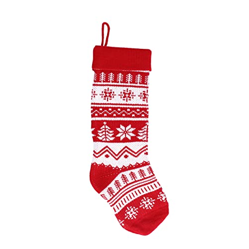 Mtlavishness Großer gestrickter Weihnachtsstrumpf mit Tasche und Weihnachtsfüllbonbons und Spielzeug, das Ihre Heimbaumbetttreppe und Kamin Acrylmaterial ca. 44 cm Länge dekoriert (Weihnachtsbaum) von Mtlavishness