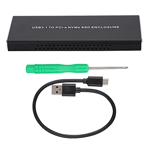 Mtlavishness M2 NVME zu USB31 Tragbare Festplattenbox aus Metall, konvertiert M2 SSD PCIE zu Typ-C-Schnittstelle, ideal für die Datenspeicherung und -übertragung unterwegs, mit von Mtlavishness
