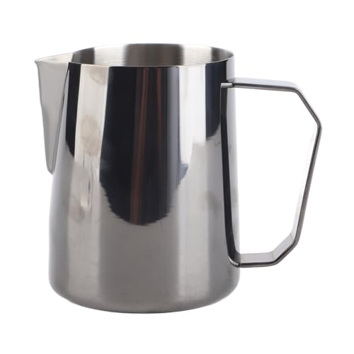 Mtlavishness Milch schäumen Gießen für Dripless Latte Art Kompakte Größe mit 450ml Kapazität geeignet für Cafe Restaurant Hotel 304 Edelstahl 236 G Gewicht (Schwarz) von Mtlavishness