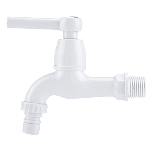 Mtlavistische Abs Kunststoff Waschmaschine Wasserhahn einzelner Ausgänge und hochwertig elegant für Waschmaschinen Küche Spüle Badezimmer Badewanne G1/2 Anschluss Porzellan Weiß (Yizi-Jizui) von Mtlavishness