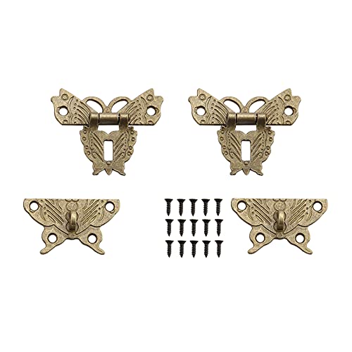 Mtlavistische antike Retro Vintage Dekorative Haspad -Pad -Schloss aus Zinklegierung mit Retro -Design und Bronzefarbe für Vintage -Holzbox Duty Holzkasten Schmuck Box Toolbox von Mtlavishness