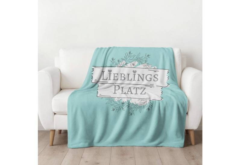 Wohndecke Lieblingsplatz 150x200 cm, weich und kuschelig, passend zur Bettwäsche, MTOnlinehandel, Fleece-Decke Sofadecke Überwurf Plaid in mint, Geschenk für Frauen von Mtonlinehandel