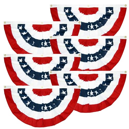 6 Stück USA gefaltete halbrunde Flaggen 45,7 x 89,9 cm amerikanische Fanflaggen Gedenktag 4. Juli patriotische halbe Fächerflagge Dekoration 4. Juli Unabhängigkeitstag Innen- und Außendekoration 6 Stück USA gefaltete halbrunde Flaggen 45,7 x 89,9 cm amerikanische Fanflaggen Gedenktag 4. Juli patriotische halbe Fächerflagge Dekoration 4. Juli Unabhängigkeitstag Innen- und Außendekoration von Mtruil