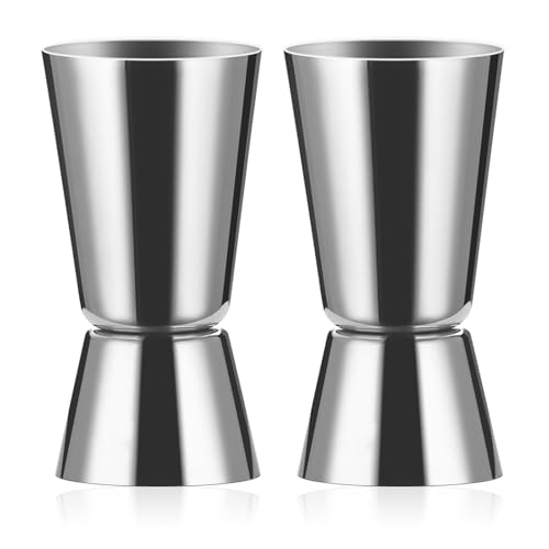 Mtskaeo Cocktailmessbecher Cocktail Doppelmass Skala, 2 Stück Cocktail Messbecher Barmaß, Cocktail Dual Spirit Measure Cup, Geeignet für Bars und Wohnungen (20/40ml) von Mtskaeo