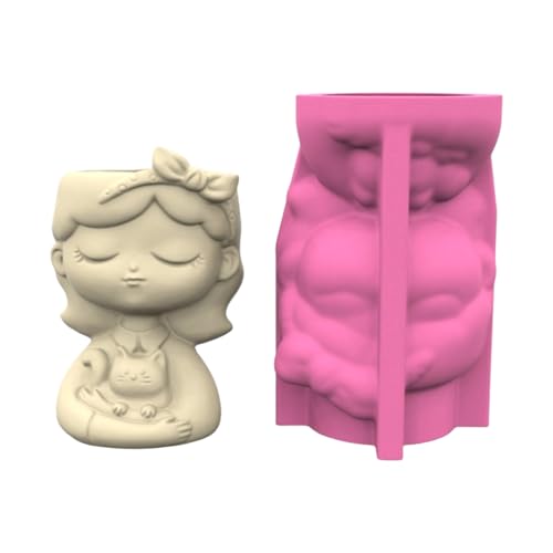 Künstlerisches Silikon Pflanzer Schimmel Wiederverwendbares Handwerkswerkzeug Für Harz Zement Kreation Mädchen Themen Blumentöpfe Machen Schimmel Kinderfreundliche Gartenhandwerksform Schimmelpilze von Mtucegi