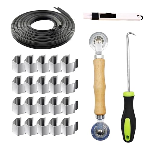Mehrzweck-Sieb-Reparaturwerkzeug-Set mit Keilrolle, 20 Clips und starkem Entfernungshaken, Stahlsieb-Installationswerkzeug, professionelles Bildschirm-Installationswerkzeug von Mtucegi