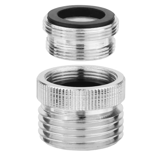 Mehrzweck-Wasserhahn-auf-Waschbecken-Schlauchanschlüsse, 3/4-Zoll-Gewinde, Chrom-Finish, 2 Stück, für den täglichen Gebrauch, einfache Installation, Waschbeckenschlauch-Adapter mit Luftsprudler von Mtucegi