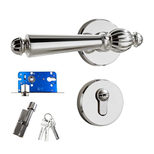 Mtucegi Stilvolles Türgriff-Set aus Metalllegierung, sicheres Türschloss-Systeme, Türbeschläge-Set, Design für moderne Häuser, Innenräume, stilvolle Türknäufe von Mtucegi