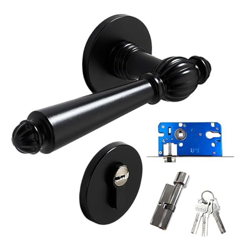 Mtucegi Stilvolles Türgriff-Set aus Metalllegierung, sicheres Türschloss-Systeme, Türbeschläge-Set, Design für moderne Häuser, Innenräume, stilvolle Türknäufe von Mtucegi