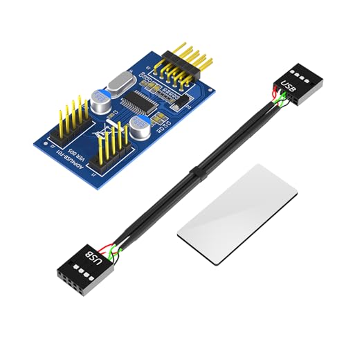 Mtucegi USB 9 Pin Header Doppel USB 2.0 9Pin Adapter Splitter Verbessert Die PC Verbindung Und Die Vielseitigkeit Effizient Mtucegi USB 9 Pin Header Doppel USB 2.0 9Pin Adapter Splitter Verbessert Die PC Verbindung Und Die Vielseitigkeit Effizient von Mtucegi