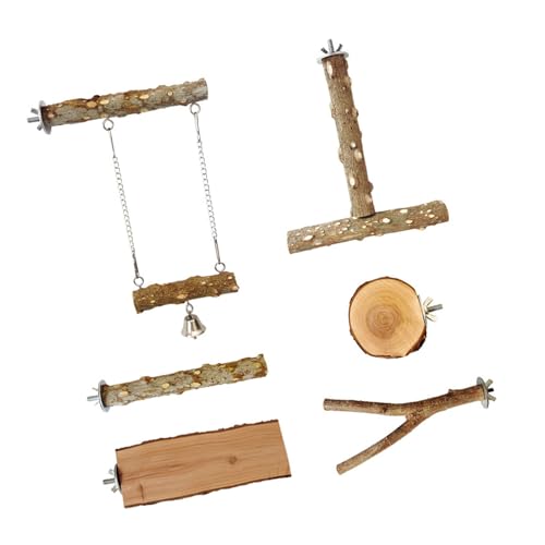 Mtucegi Natürliches Holz Kauen Und Klettern Stöcke Für Sittiche Cockatiels 6pcs Vogelkäfig Barchen Kautschleifenset Easy Assembly Vogelkäfigzubehör von Mtucegi