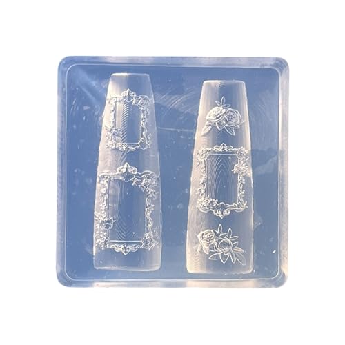 Set Von 2pcs/1pc Silikonnägeln Kunstformen Mit Geprägter Rahmendesign Für Handgefertigte Nägel Dekorationen Nail Art Silikonform Set Von 2pcs/1pc Silikonnägeln Kunstformen Mit Geprägter Rahmendesign Für Handgefertigte Nägel Dekorationen Nail Art Silikonform von Mtucegi