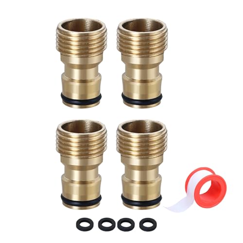 Stabiler Edelstahl 3/10.2 cm Gartenschlauch Schnellanschluss Adapter mit Außengewinde für Wasserhahn und Sprinkler täglichen Gebrauch Außengewinde Wasserhahnadapter von Mtucegi