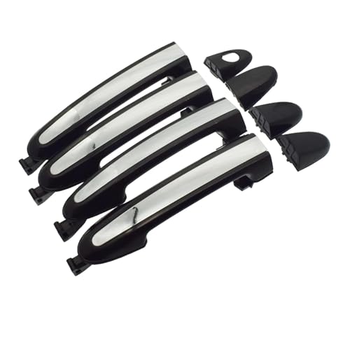 Mtuqvma Exterieur Auto Türgriff Für Hyundai Für Santa Für Fe 2007-2012 Vorne Hinten Links Rechts Außerhalb Tür Griffe Chrom & Schwarz 82651-2B000(Front Rear 4pcs) von Mtuqvma