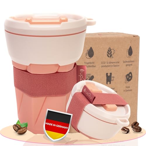 MuC My useful Cup® – Faltbarer Coffee-to-go Becher versch. Farben | klimaneutral | Made in Germany | Reisebecher | Mehrwegbecher für unterwegs | 100% recycelbar | 100% BPA-frei | Kaffeebecher 350ml… von up2u