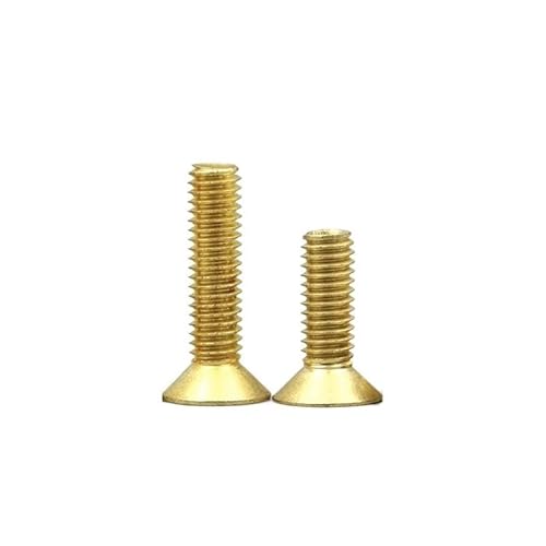 Muarted 2/5/10/20 Stück M2-M8 Messing-Innensechskant-Senkkopfschraube Reine Messing-Flachsechskant-Senkkopfschrauben mit Innensechskant(M2x5 (20pcs)) von Muarted
