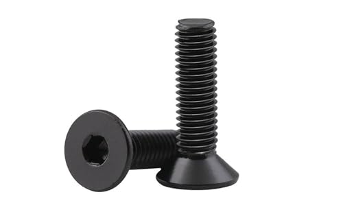 Muarted 20 Stück M10 Länge 16–50 mm Schrauben Kohlenstoffstahl Senkkopfschrauben Schraube Schwarze Flachkopfschrauben(25mm) von Muarted