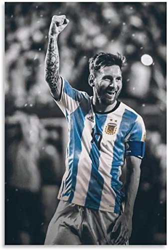 Mubaolei Leinwand Plakat 40x60cm Ungerahmt Lionel Messi Poster Gemälde Wand Kunstdruck Dekorative Leinwand Schlafzimmer von Mubaolei