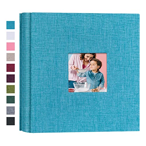 Mublalbum Kleines Fotoalbum, 10 x 15 cm, für 200 Fotos, Leineneinband, Fotobuch mit 200 horizontalen Taschen für Hochzeit, Familie, Jahrestag, Baby, Blau von Mublalbum