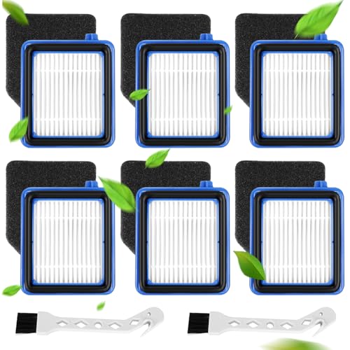 Mucek 12 Stück QX7 Filter für AEG Filter Zubehör Set für AEG QX7 ASKW1 QX6 QX8-2 AEG Staubsauger Ersatzfilter Filterset Ersatzteile mit Waschbar 6 Vormotorfilter 6 Hygienefilter 2 Reinigungsbürste von Mucek