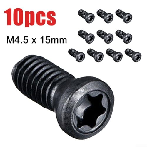 10 Stück Torx-Schrauben M2 M2 5 zur Verwendung mit Hartmetallklingen an CNC-Drehmaschinen-Werkzeugen, geeignet für mechanische und CNC-Geräte (4,5 x 15 mm) von MuchLuckystar