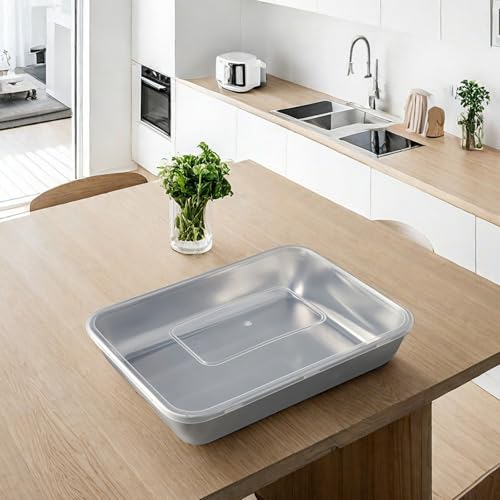 Edelstahl-Tabletts zur Aufbewahrung von Lebensmitteln mit Kunststoffabdeckung, für den täglichen Gebrauch (B) von MuchLuckystar