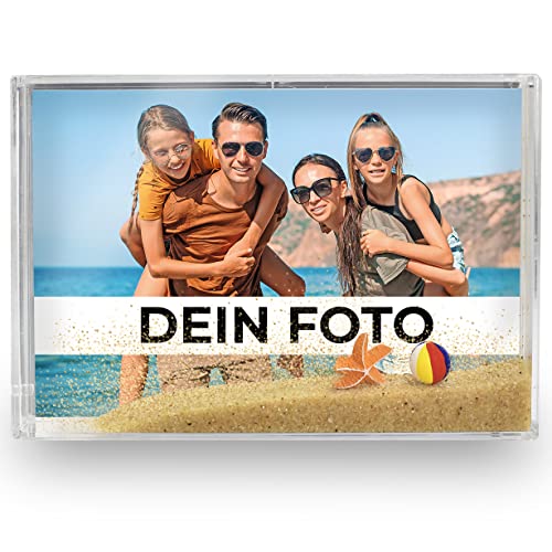 3D Bilderrahmen Acryl mit Schneekugel Foto Effekt - Schneekugeln - 3D Bilder Bilderrahmen Glas - Schneekugel Foto - Personalisierte Geschenke - Fotogeschenke mit eigenem Foto - Foto Geschenk (Sand) von MuchoWow