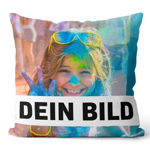 MuchoWow Kissen mit Foto Selbst gestalten - Fotokissen mit eigenem Foto - Kissen 40x40 cm personalisiert Pillow Fotogeschenke - Baumwolle Kissen mit Füllung von MuchoWow