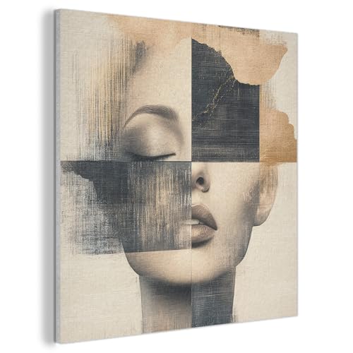 MuchoWow© Bild aus Filz 80x80 cm Schlafzimmer Bilder Badezimmer Wand Deko Wohnzimmer Modern Wanddeko Bilderwand Geschenk Gold - Frau - Rechtecke von MuchoWow