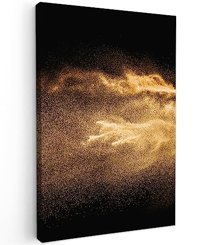 MuchoWow© Bilder 40x60 cm Wohnzimmer Goldene Deko Modern Wandbild Foto auf Leinwand Bild Schlafzimmer Room Decor Geschenke Sand - Gold - Schwarz - Luxe - Kunst von MuchoWow