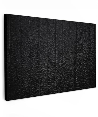 MuchoWow© Leinwand Bilder 90x60 cm Wanddeko Wohnzimmer Aesthetic Room Decor Schwarze Deko Zimmer Wandbilder Modern Fotogeschenke Schwarz - Design - Textur - Lederoptik von MuchoWow