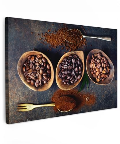 MuchoWow© Leinwand Groß 120x80 cm XXL Deko Schlafzimmer Aesthetic Leinwandbilder Wohnzimmer Gemälde Foto Geschenk Living Room Decoration Kaffee - Kaffeebohnen - Braun - Küche von MuchoWow