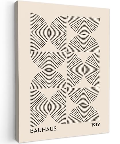 MuchoWow© Leinwandbild 50x70 cm Dekoration Wohnzimmer Bilder Aufhängen Wall Decoration Living Room Wohnungs Deko Moderne Bauhaus - Vintage - Modern - Schwarz - Kunst von MuchoWow