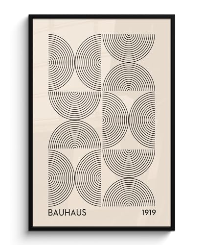 MuchoWow© Leinwandbild Groß 80x120 cm XXL Dekoration Wohnzimmer Bilder Aufhängen Wall Decoration Living Room Wohnungs Deko Moderne Bauhaus - Vintage - Modern - Schwarz - Kunst von MuchoWow